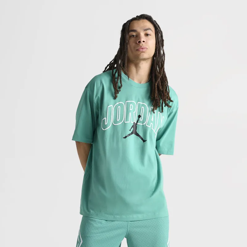 Jordan Brooklyn Arch Logo Graphic T-Shirt Washed Teal / White - Black sold by JD Sports