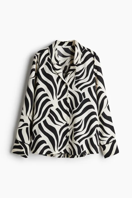 H & M - Twill resort shirt - Black sold by H&M