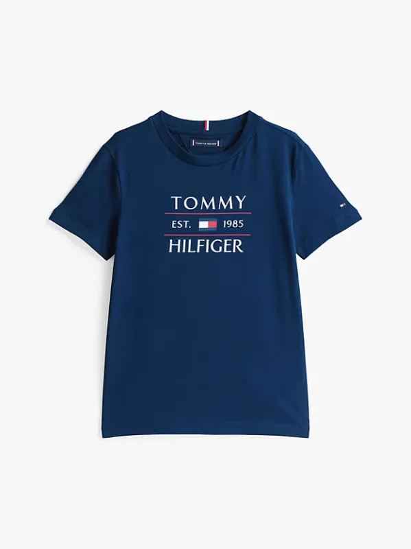 FLAG HILFIGER T-SKJORTE  - Dark Night Navy sold by Brando