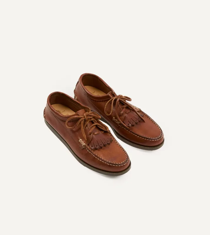 Yuketen Cognac Italian Blucher with Camp Sole sold by Drake's London