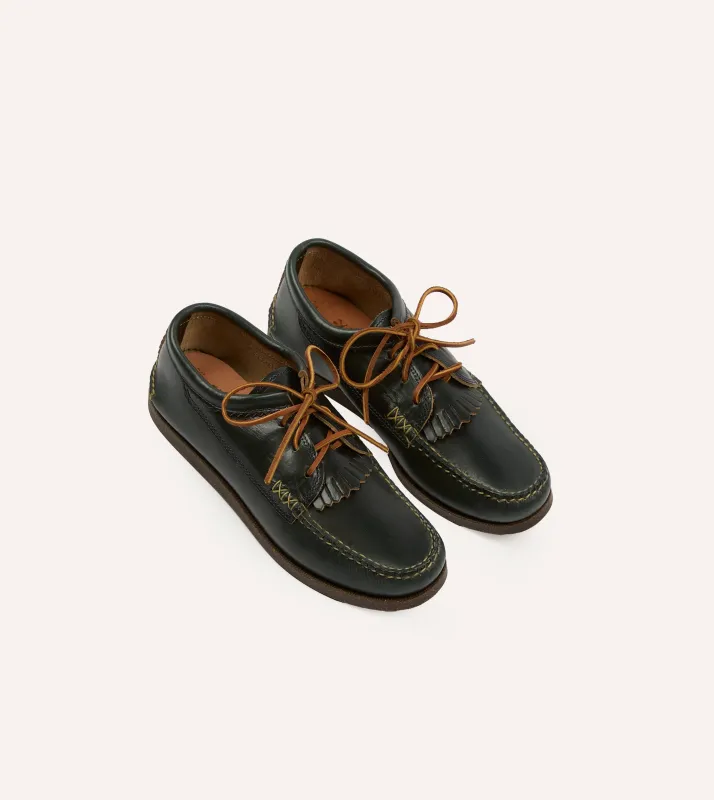 Yuketen Navy Kiltie Blucher with Camp Sole sold by Drake's London