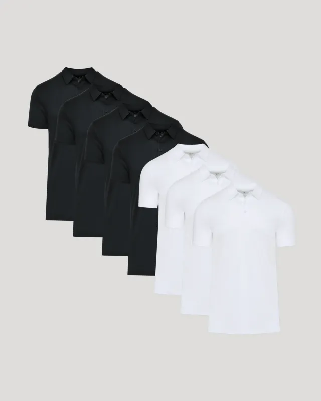 Black & White Tall Pima Polo 7-Pack sold by True Classic