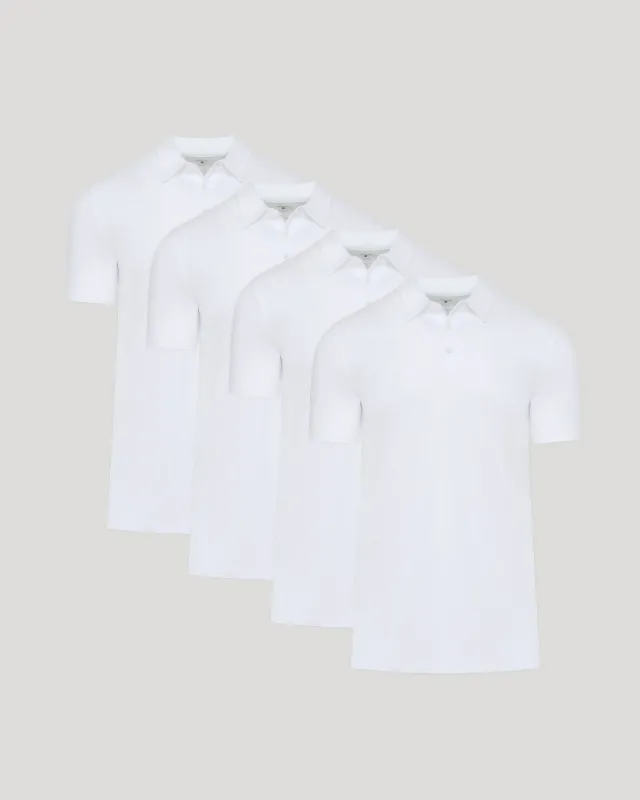 White Tall Pima Polo 4-Pack sold by True Classic