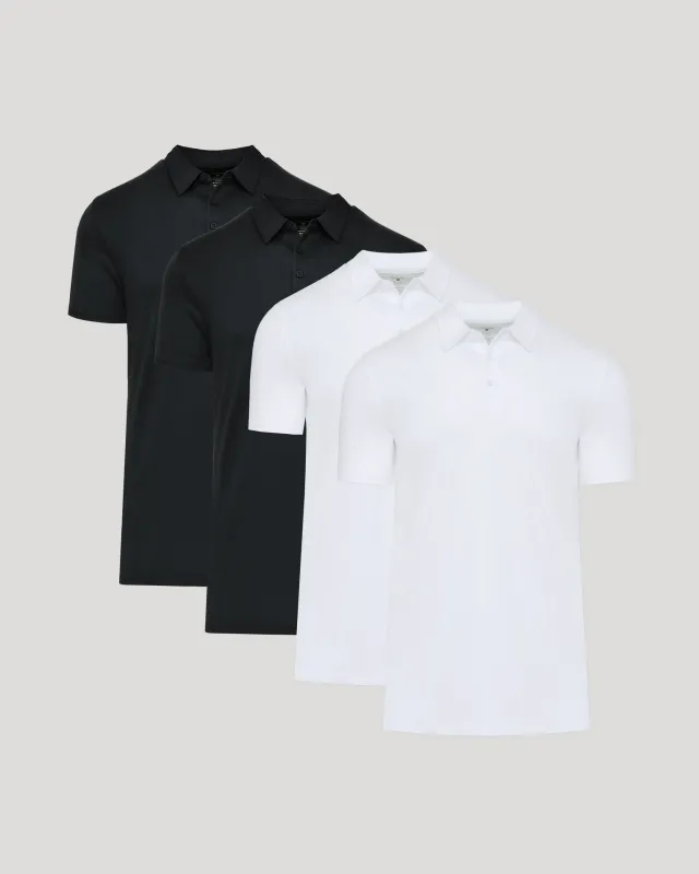 Black & White Tall Pima Polo 4-Pack sold by True Classic