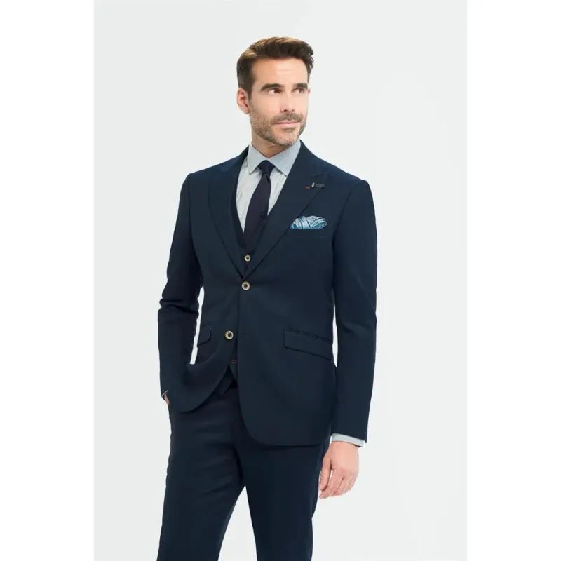 Tropez - Men's Navy Tailored Fit Blazer sold by Tru Clothing