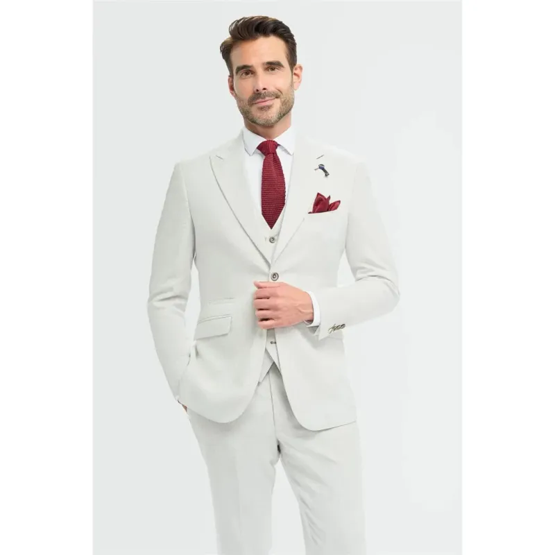 Tropez - Men's 3 Piece Grey Tailored Fit Suit sold by Tru Clothing