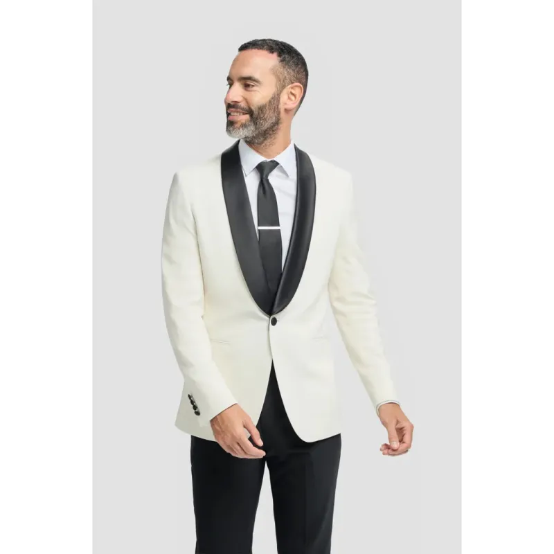 Aspen - Men's Cream 2 Piece Shawl Collar Tuxedo Suit sold by Tru Clothing