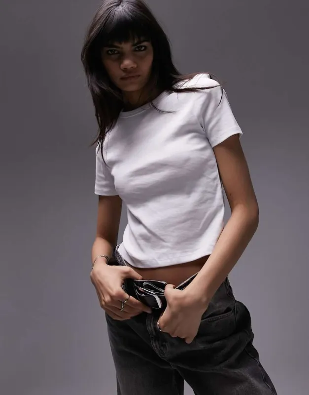 Topshop shrunken everyday tee in white sold by ASOS