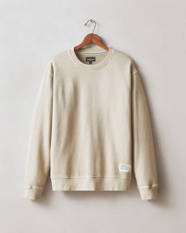 Men's Vintage Wash Relaxed French Terry Crew - Sand sold by American Giant