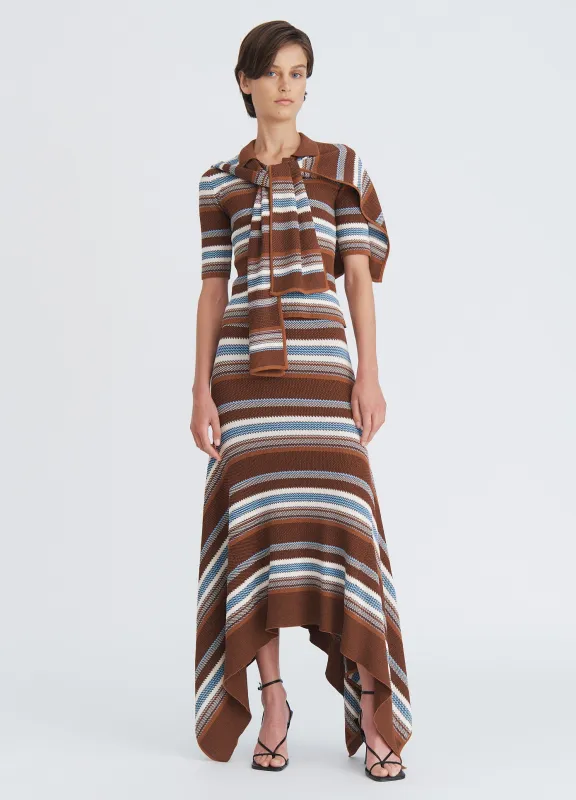 Striped Jacquard Cascade Midi Skirt sold by Monse