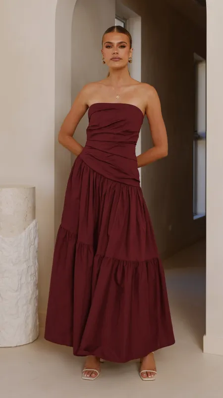 Lola Maxi Dress - Burgundy sold by Billy J