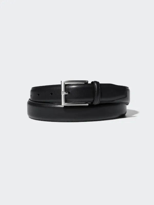 Uniqlo - Italian Leather Stitched Belt - Black sold by Uniqlo