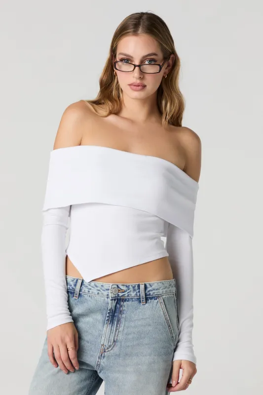 Haut à manches longues avec épaules dénudées sold by Urban Planet
