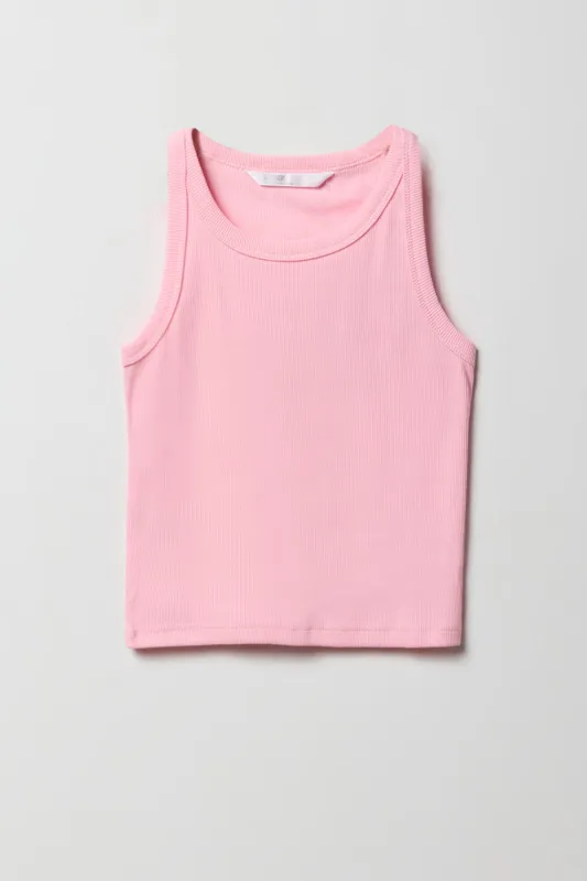 Girls Ribbed High Neck Tank sold by Urban Planet