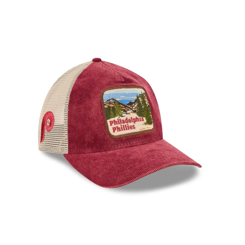 Philadelphia Phillies Vintage Landscape 9TWENTY A-Frame Trucker Hat sold by New Era