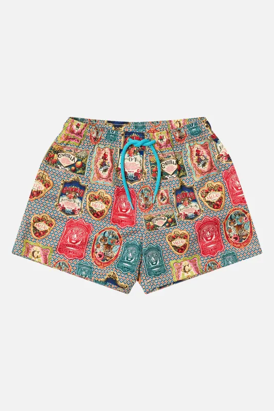 BOYS MID BOARDSHORT WITH ELASTIC WAIST 4-10 AROMATIC TIGER FLOWER sold by Camilla