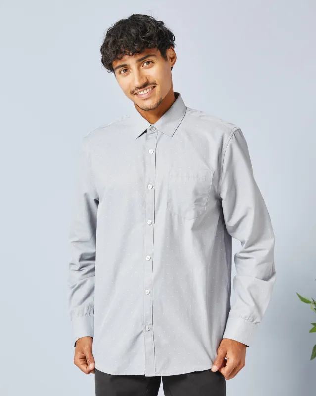 Men Grey Solid Shirt sold by Redtag