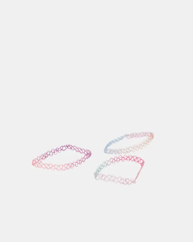 Girls Assorted Embellished Choker Set (3 Piece) sold by Redtag