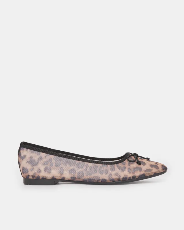 Women Beige And Black Animal Print Ballerina sold by Redtag