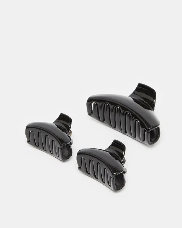 Women Black Hair Clip Set (3 Piece) sold by Redtag