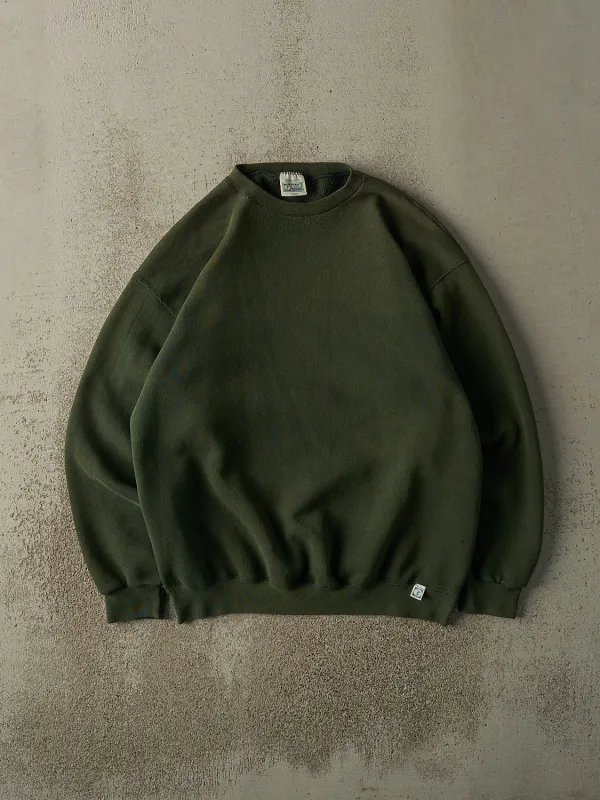 Vintage 90s Green Blank Crewneck (L) sold by Rebalance Vintage