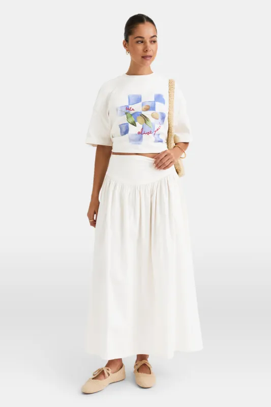 Poplin Maxi Skirt - Coconut Milk sold by TALA