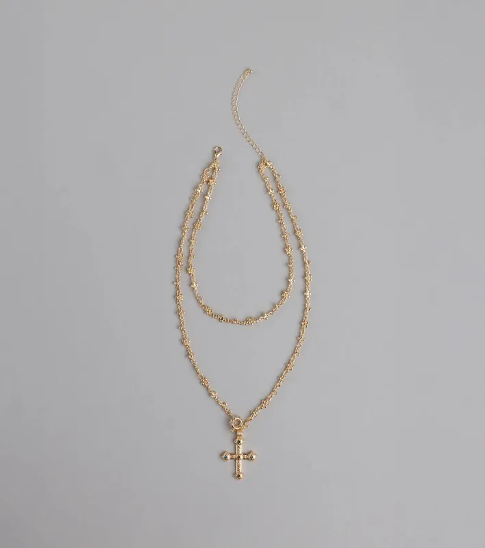 True Grace Layered Cross Necklace sold by Windsor