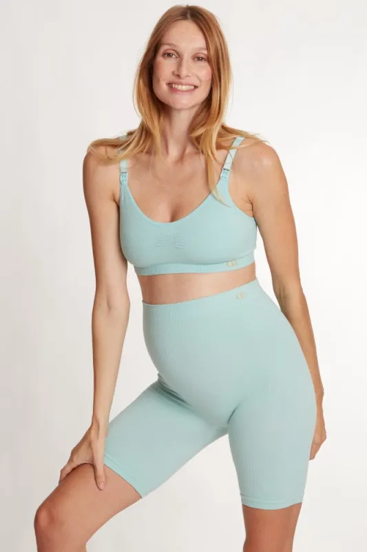 Mint Cache Coeur Maternity Zoe Mid Thigh Shorts sold by Pinkblush