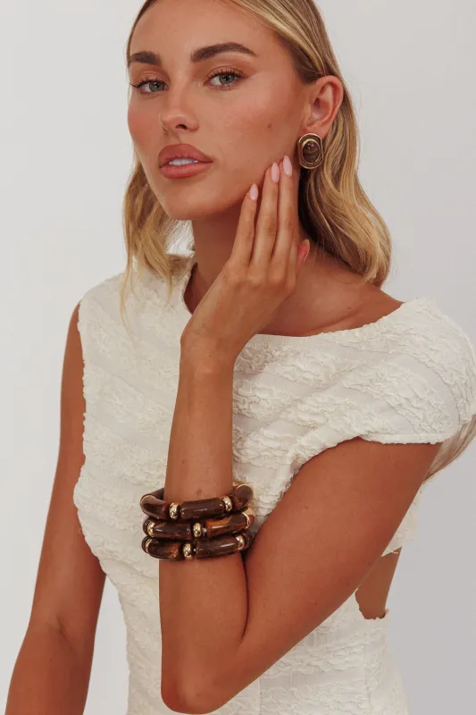 Zena Resin Bracelets Gold/Chocolate sold by Selfie Leslie