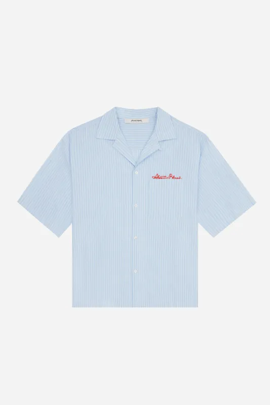 script short sleeve shirt blue/white sold by about:blank