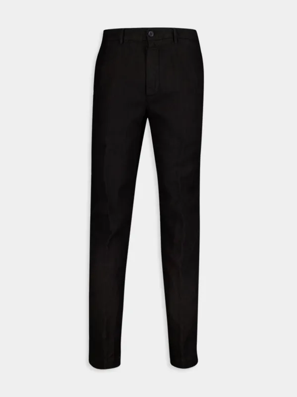 Black Linen Trousers sold by Fashion Clinic