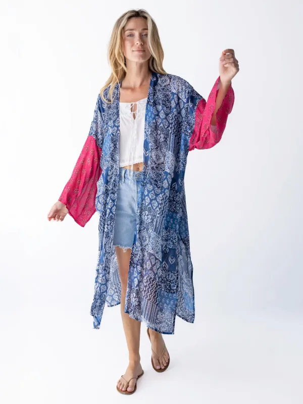 Sierra Duster - Navy Red Medallion sold by NATURAL LIFE