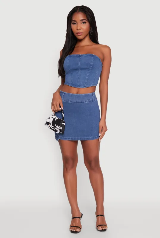 High Waisted Mini Skirt with Cargo Pocket and Zip Back sold by Rainbow