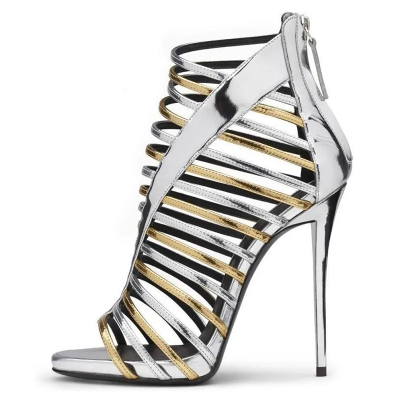 Round Toe Gladiator Stiletto Sandals sold by Onlymaker