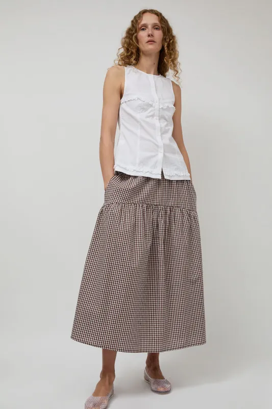A Bronze Age Field Skirt in Brown Gingham sold by No. 6