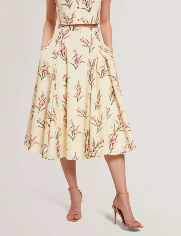 MIDI CIRCLE SKIRT | TRANSPARENT YELLOW sold by Ted Baker