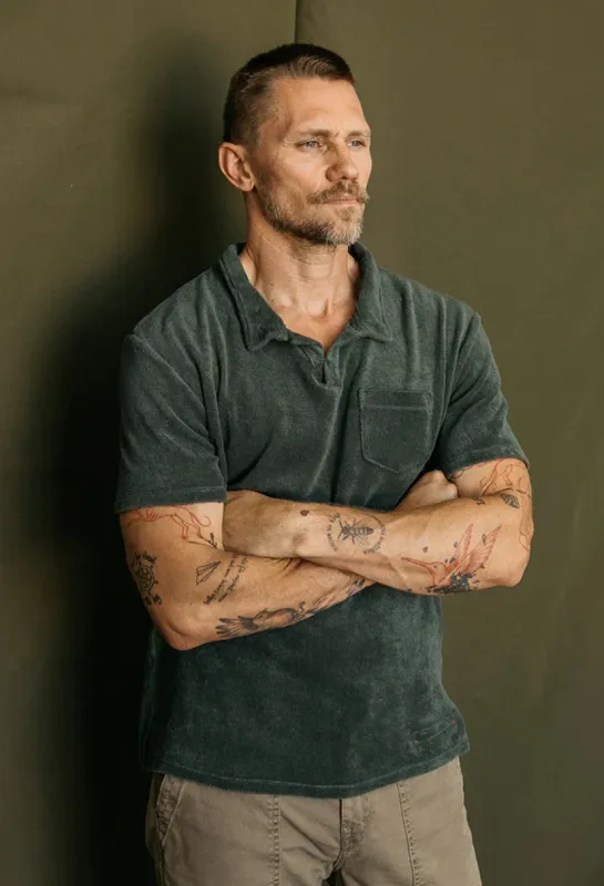 The Polo Organic Cotton Club Knit - Forest sold by Cave and Post