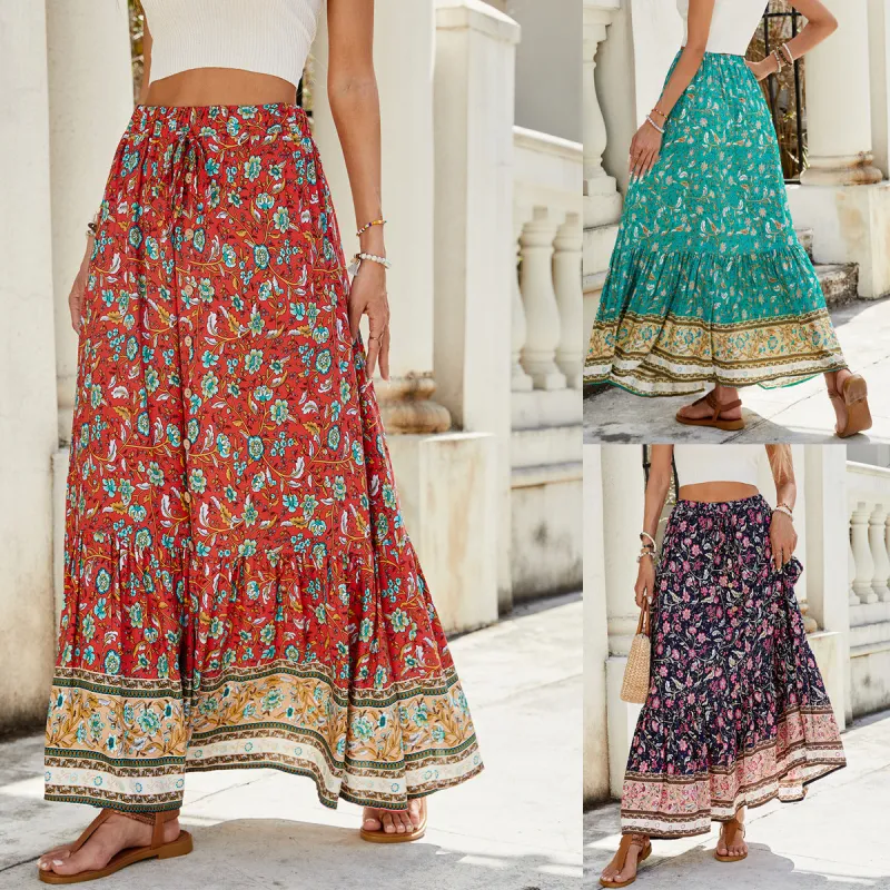 Printed Split Beach Vacation Skirt sold by superladystar