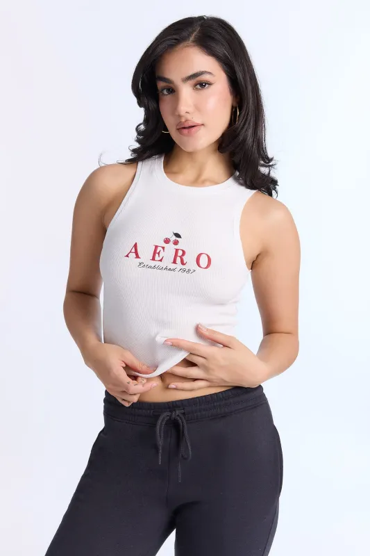 AERO Ribbed High Neck Tank Top sold by Bluenotes