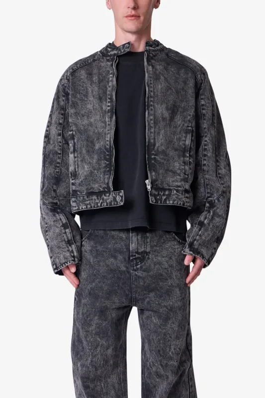 Moto Denim Jacket - Vintage Black sold by MNML