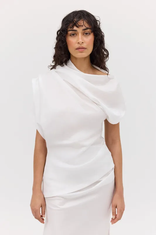 WHITE COTTON DECODE TOP sold by Bianca Spender