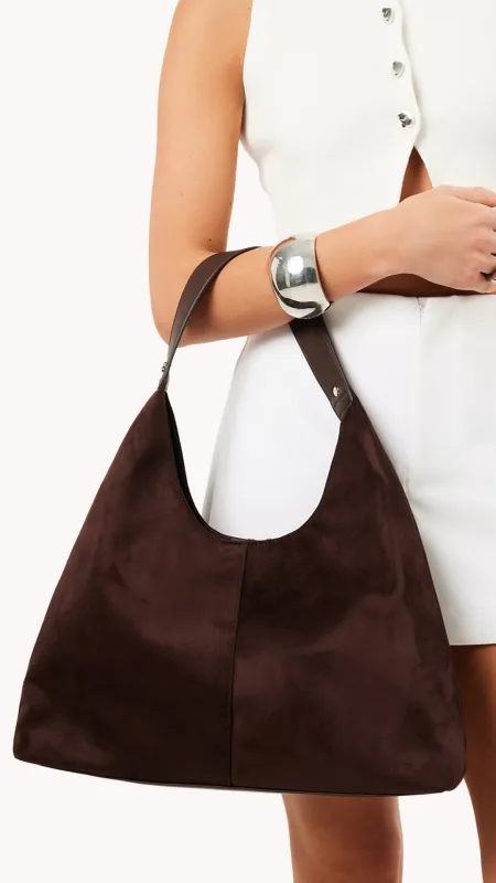 Tammy Shoulder Bag - Chocolate Suede sold by Billy J
