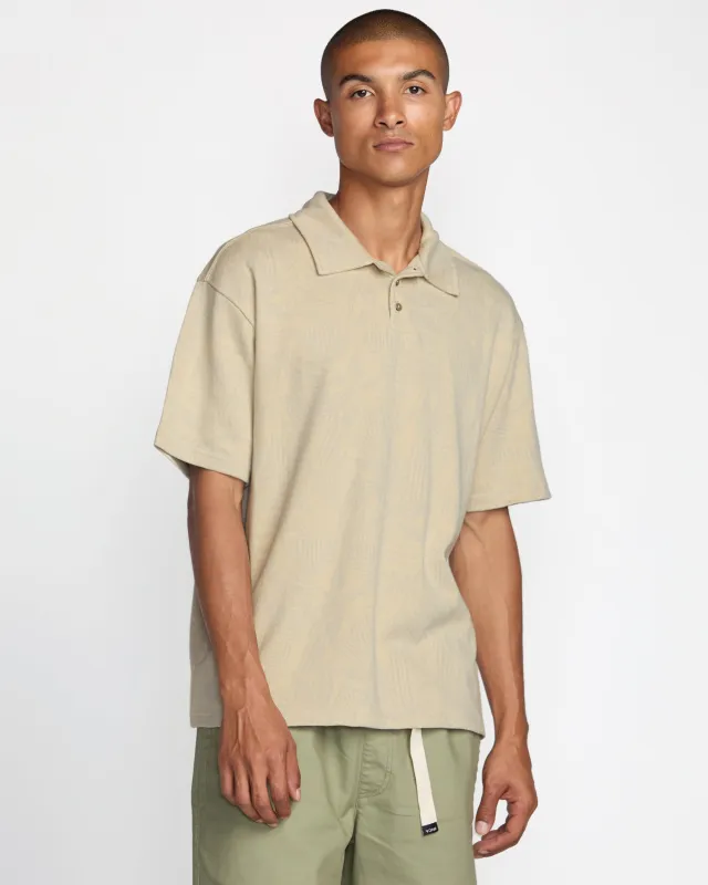 RVCA Exotica Leaf Lines Short Sleeve Polo - Ceramic sold by Sun Diego Boardshops