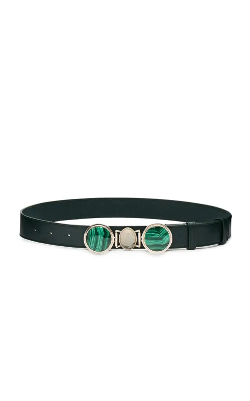 Grange Belt with Stone in Bottle Green Leather sold by Gabriela Hearst