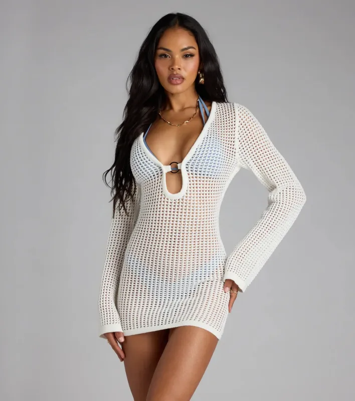 Back To Shore Crochet Cover Up Dress sold by Windsor