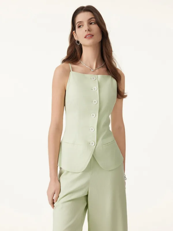 Soft European Linen Tailored Waistcoat sold by ogl move