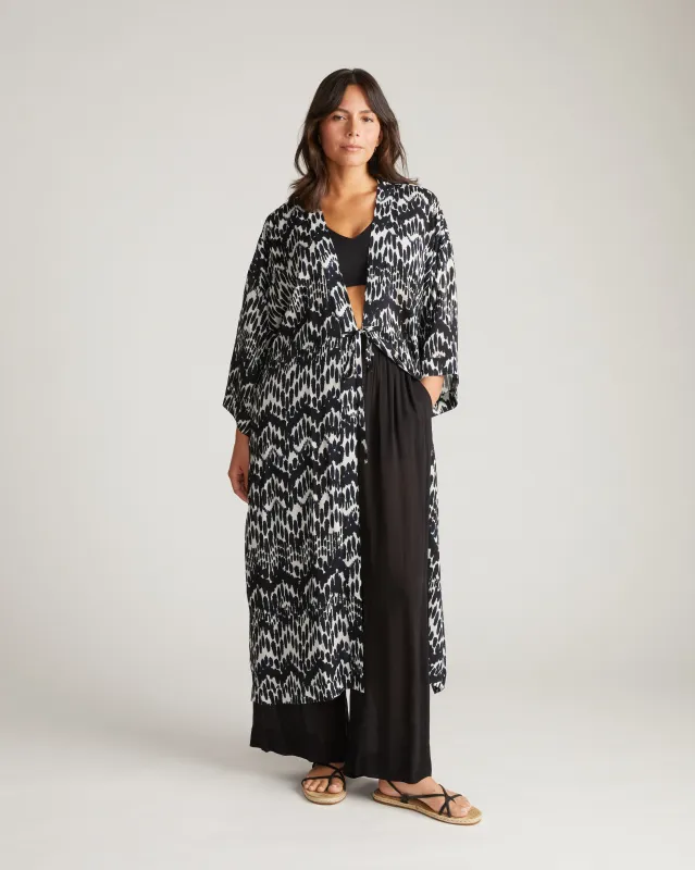 Kiani Voile Robe - Indigo Waterfall Print sold by Universal Standard