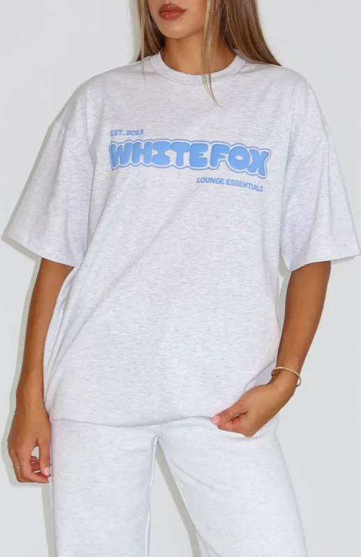 Give It A Try Oversized Tee Grey Marle sold by White Fox Boutique
