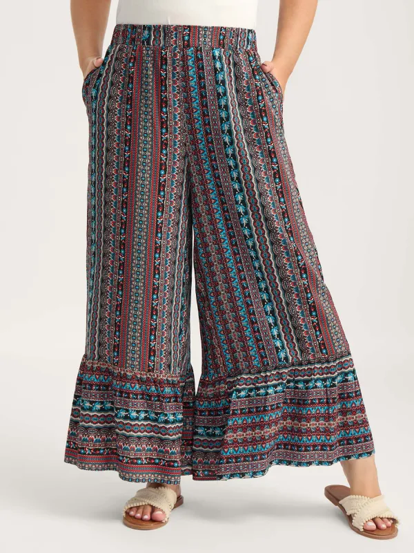 Boho Stripes Stretchy Waist Pants sold by Bloomchic