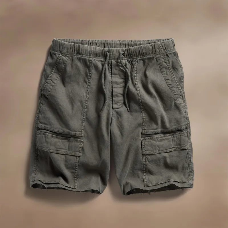 Linen Blend Utility Short - Granite Pigment sold by James Perse